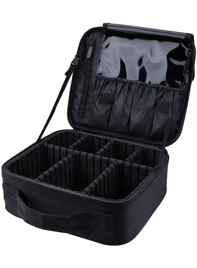 GOCART WITH G LOGO Professional Travel Makeup Bag Cosmetic Cases Organizer Portable Storage Bag (10 Inch Black) - Image 2