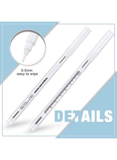 Maitys 8 Pieces Microblading Marker Pen With Paper Ruler Skin Marker Eyebrow Permanent Makeup Position Mark Tools Markers Pen For Eyebrow Lips Skin  - Image 4