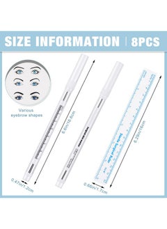 Maitys 8 Pieces Microblading Marker Pen With Paper Ruler Skin Marker Eyebrow Permanent Makeup Position Mark Tools Markers Pen For Eyebrow Lips Skin  - Image 3