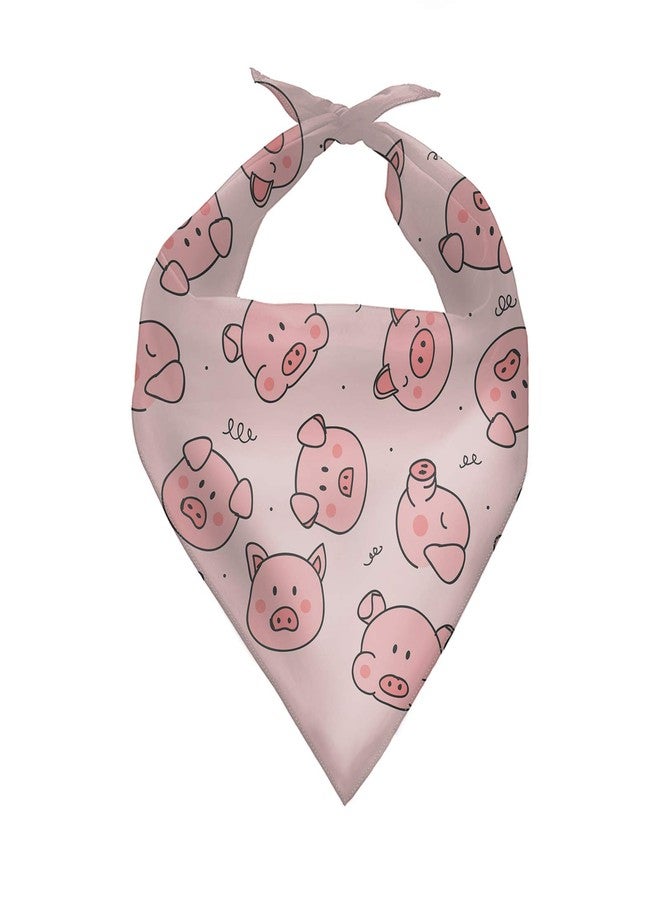 Howilath Dog Bandana - Pink Cartoon Pigs Washable Triangle Bandana - Dog Neckerchief Colorful Triangle Bibs Dog Scarf for Dogs Cats Pets One Size - Image 1