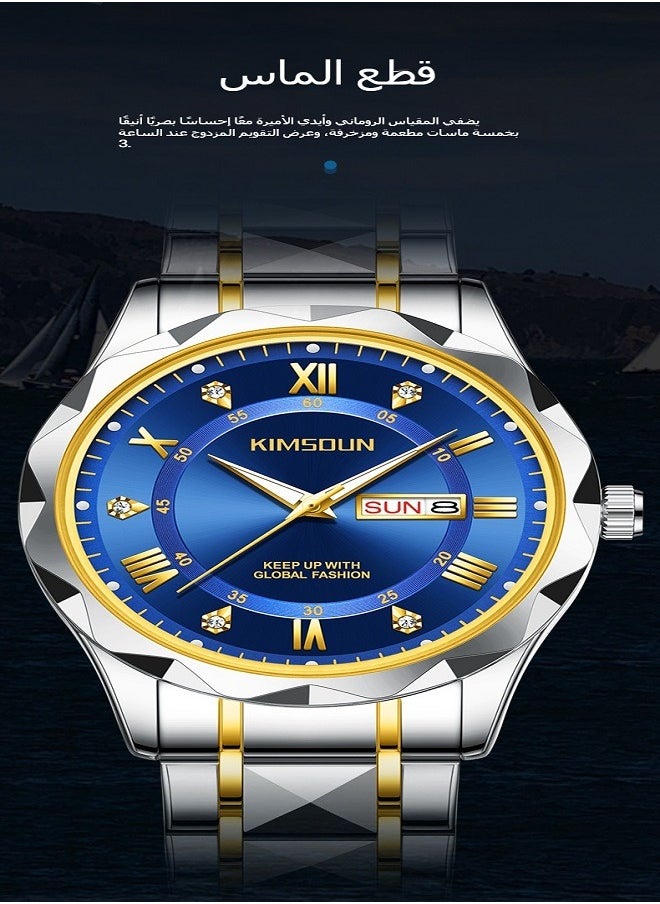 KIMSDUN Watch Men's Waterproof Sports Chronograph Men's Watch Multifunctional Luxury Fashion Quartz Business Classic Watch Calendar Men's Gift  - Image 4