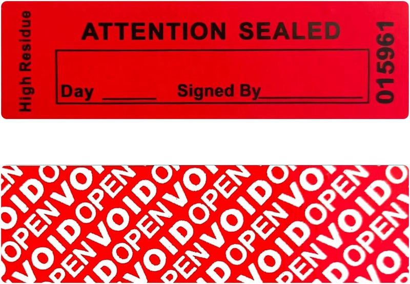 ILMBVM 120 pcs Total Transfer Tamper Evident Security Warranty Void Seals/Stickers High Security Tamper for Reusable Package(1 x 3.35Inches,Serial Numbers Transfer,red)… - Image 1