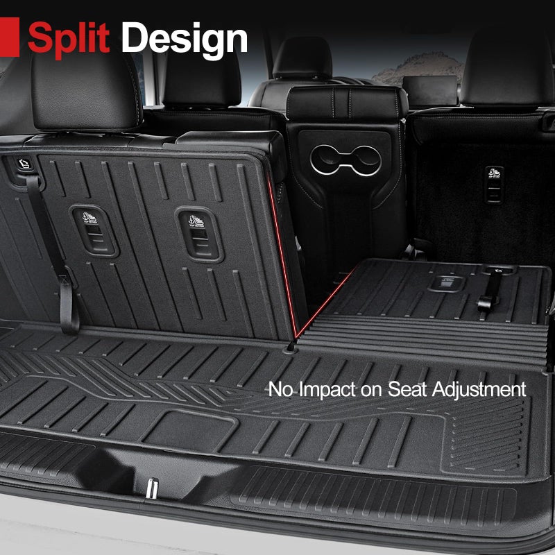HOUCLEMIC Cargo Mat for 2023-2025 2026 Honda Pilot, All Weather TPE Cargo Liner with Backrest Mat Interior Protection for Honda Pilot TrailSport Touring Elite EXL Black Edition Accessories - Image 2