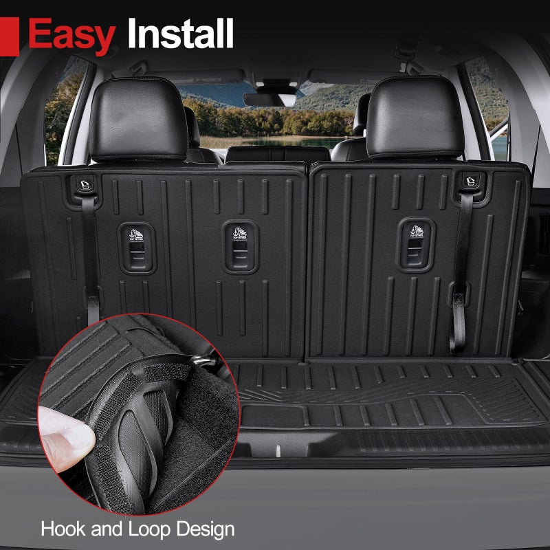 HOUCLEMIC Cargo Mat for 2023-2025 2026 Honda Pilot, All Weather TPE Cargo Liner with Backrest Mat Interior Protection for Honda Pilot TrailSport Touring Elite EXL Black Edition Accessories - Image 3