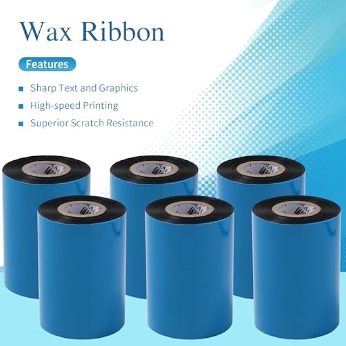 10 ROLLS 3.54'' X 984.25' PREMIUM RESIN ENHANCED WAX RIBBON,90MM X 300M BLACK THERMAL TRANSFER RIBBON, BARCODE THERMAL LABEL PRINTER RIBBON, CSO-INK OUTSIDE, 1'' CORE FOR ZEBRA, TSC, GODEX, CITIZEN - Image 3