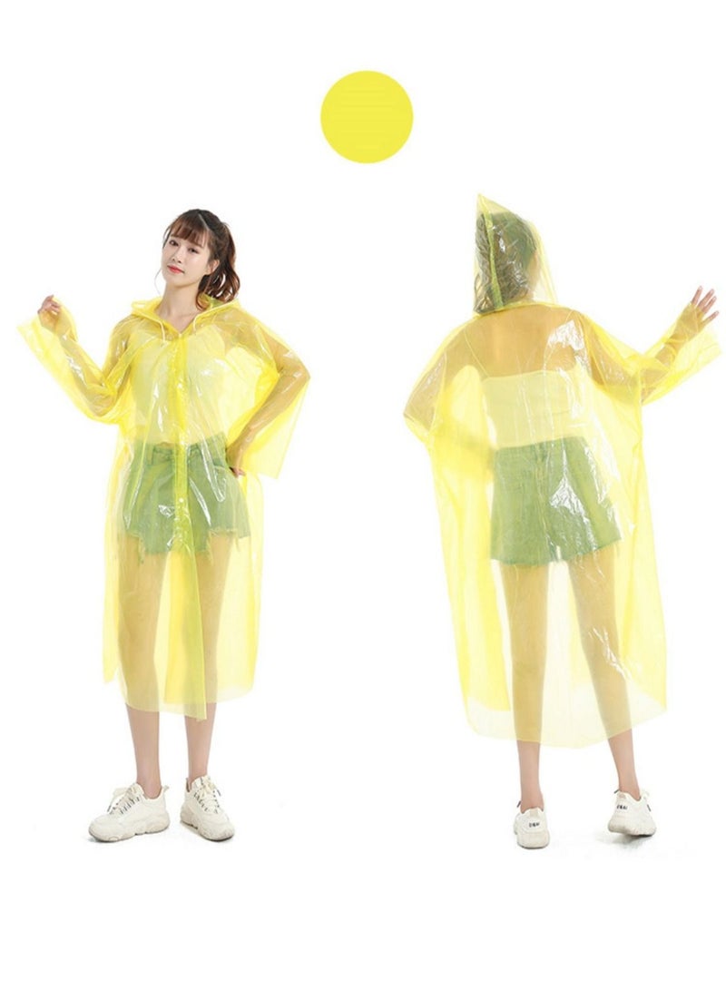 الأزرق جي دبليو Disposable RainCoats Rain Ponchos, Poncho for Adults and Kids or Reusable Emergency Ponchos with Drawstring Hood 4color-80g/pcs - Image 3