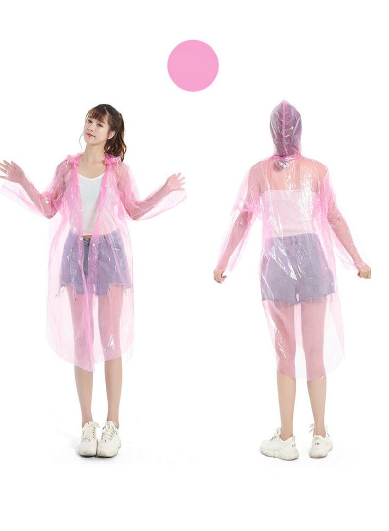 الأزرق جي دبليو Disposable RainCoats Rain Ponchos, Poncho for Adults and Kids or Reusable Emergency Ponchos with Drawstring Hood 4color-80g/pcs - Image 4