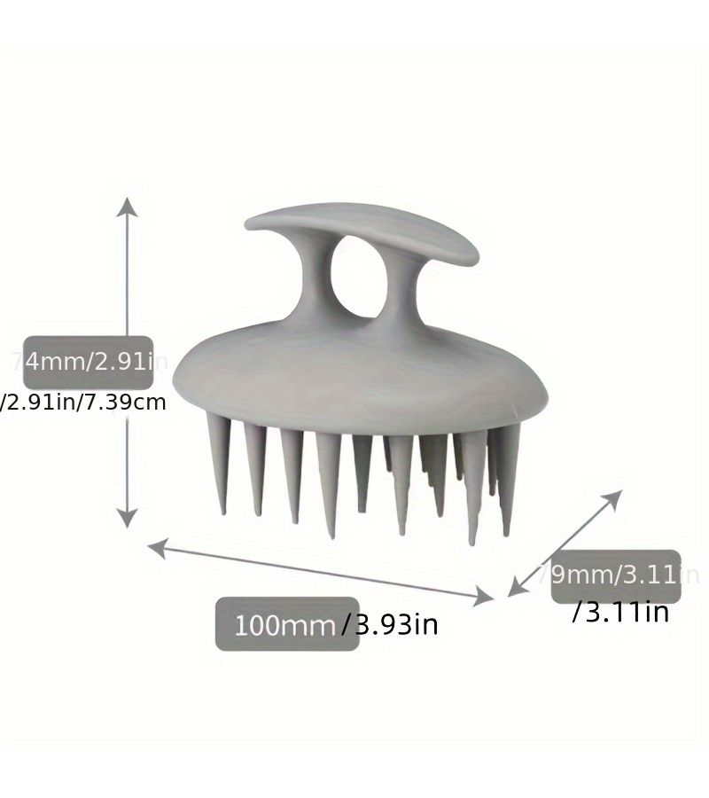 White Silicone Scalp Massage Brush Hair Washing Tool Cleaning Comb - Image 5