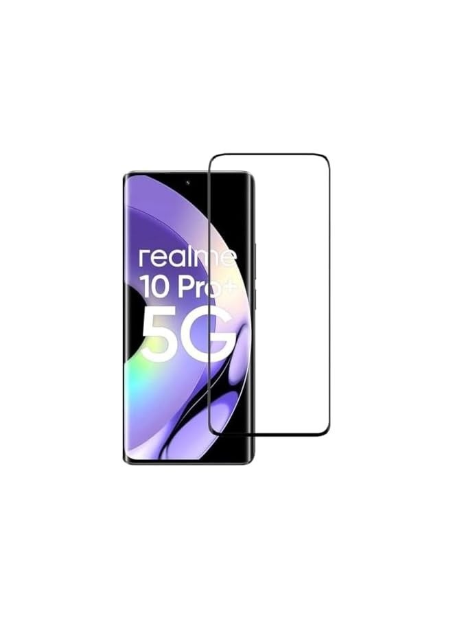 بروماس واقي شاشة ريلمي 10 برو بلس واقي شاشة زجاجي مقوى شفاف عالي الدقة مقاوم للخدش لهاتف اوبو ريلمي 10 برو+ اسود - Image 1