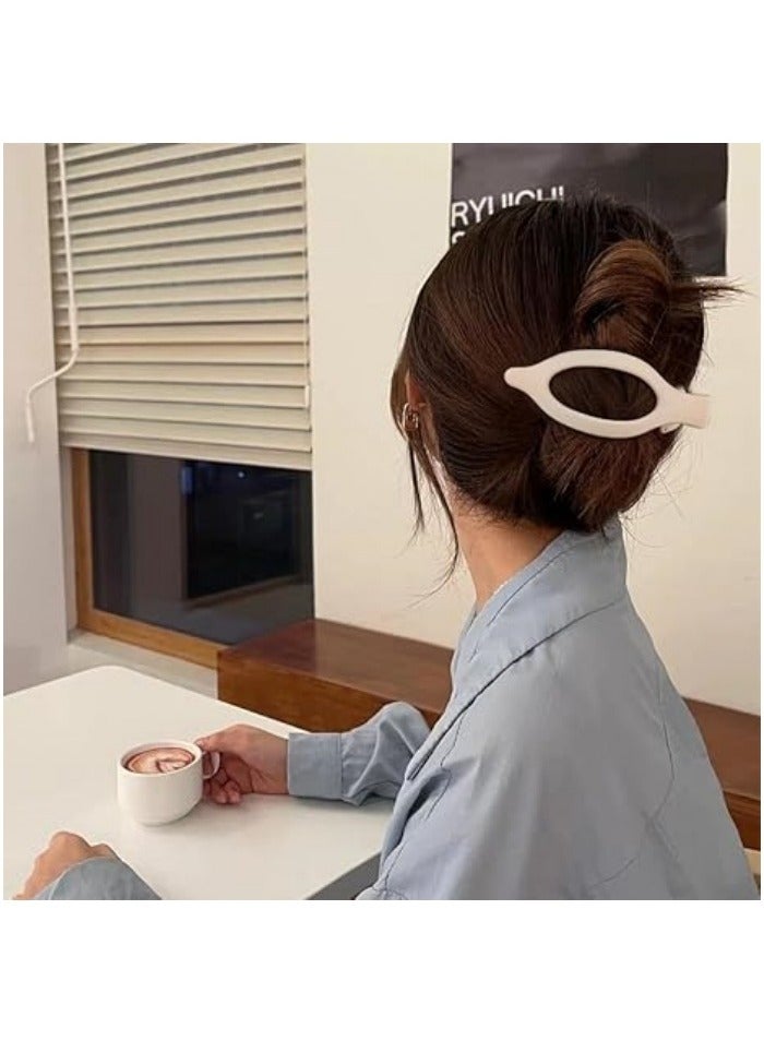 Flat Hair Clips for Thick and Thin Hair - Matte Large Alligator Clips, Duck Billed Barrettes, Neutral Hair Claw Clips for Women, 4Pcs  - Image 2