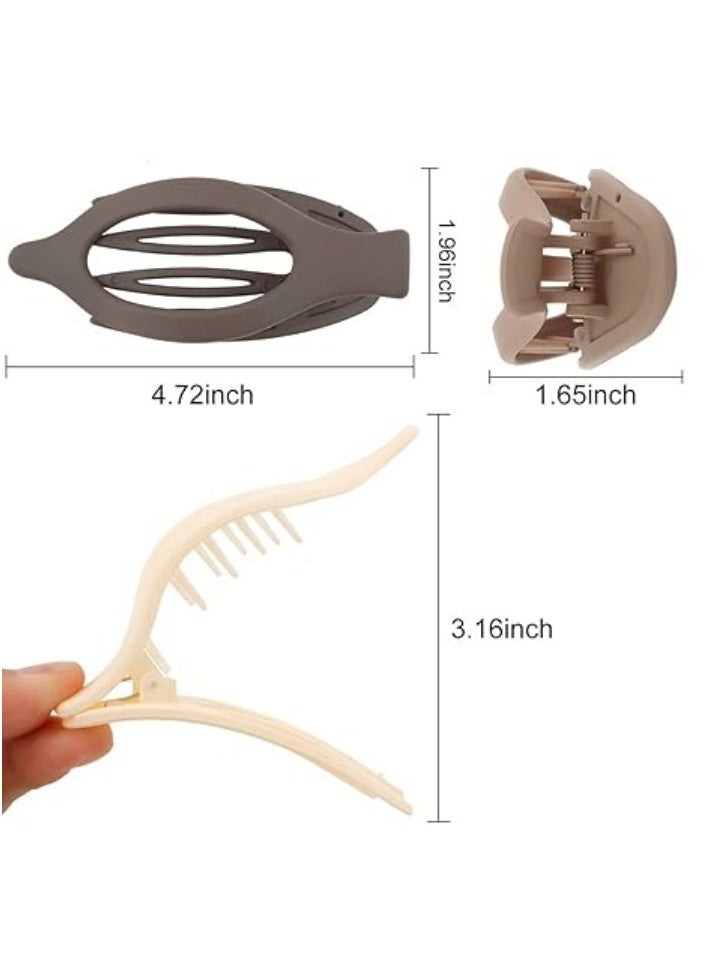Flat Hair Clips for Thick and Thin Hair - Matte Large Alligator Clips, Duck Billed Barrettes, Neutral Hair Claw Clips for Women, 4Pcs  - Image 3