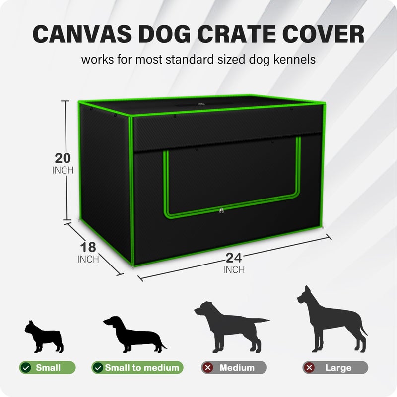 Bethshaya Dog Crate Cover - Durable 600D Polyester Protective Cage Cover for 24/30/36/38/42/48/54 Inch Dog Crate, Indoor Outdoor Kennel Cover (Black) - Image 2