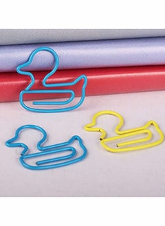 Y&D Paper Clips, 50 Pcs Funny Bookmark Paperclips Metal Cute Shape Clips for Students Teachers School Office Supplies Personal Document Organization Party Card Wedding Invitation, Blue Duck  - Image 4