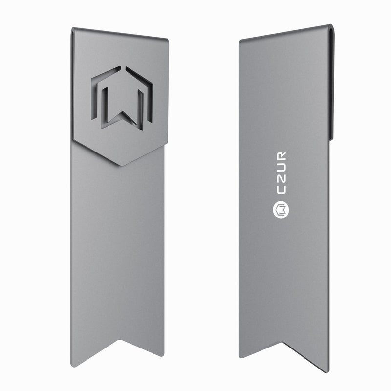 CZUR Metal Bookmark, Stylish Bookmarks, Teacher Valentine Gift, Unique Gift for Women, Men, Readers, Light&Durable Reward Bookmark with ANODIZING Technology, SuperGrip U-Shape Design-Dark Gray - Image 2