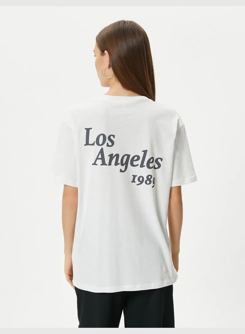 KOTON Star Printed T-Shirt Short Sleeve Crew Neck Cotton