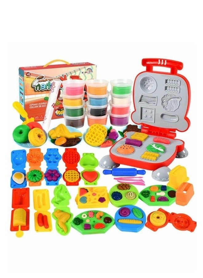 MIXDE - 40-Piece Pretend Cooking Clay Toy Diy Hamburger Toy Set - Image 1
