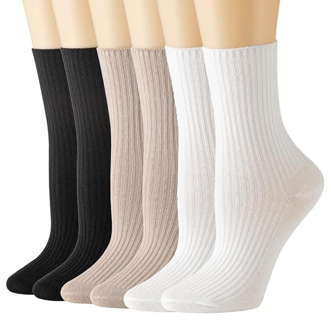 WKLOUYHE 3 Pairs Fall Socks Cotton Long Crew Socks Cute Aesthetic Cute Slouch Socks For Men & Women_Free Size(Multicolor) - Image 1
