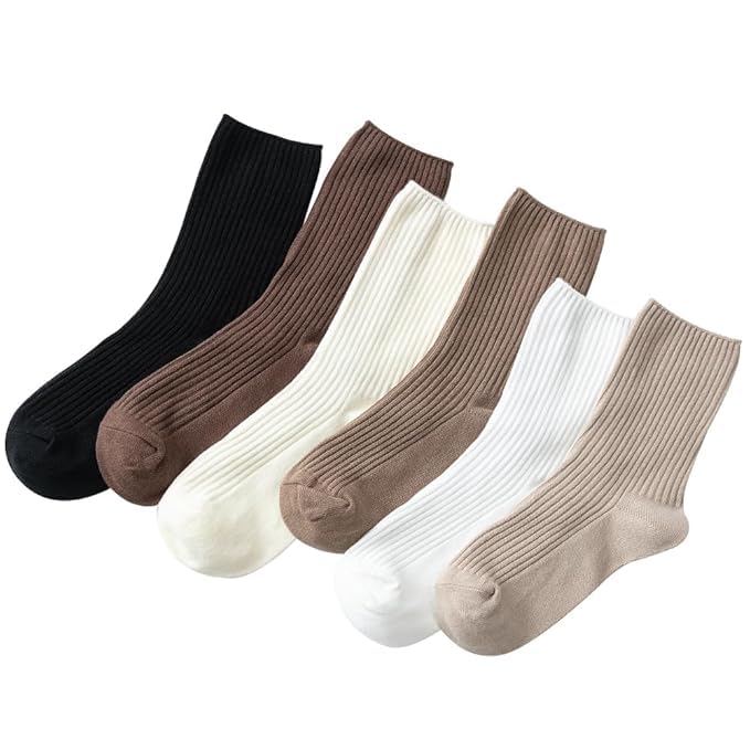 WKLOUYHE 3 Pairs Fall Socks Cotton Long Crew Socks Cute Aesthetic Cute Slouch Socks For Men & Women_Free Size(Multicolor) - Image 2