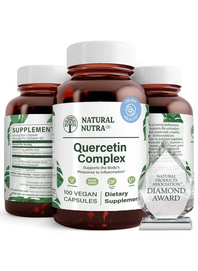 Natural Nutra - Quercetin Complex With Bromelain And Vitamin C Citrus Bioflavonoid Supplement Promotes Liver Health 100 Vegan And Vegetarian Capsules - Image 1