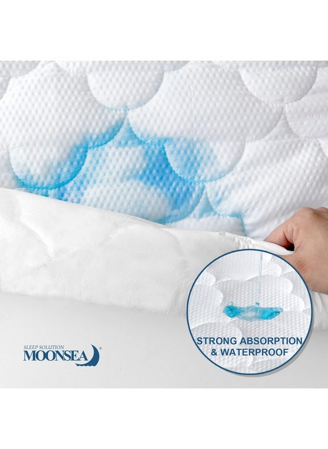 Moonsea Toddler Travel Kids Air Mattress Pad Sheet Protector Waterproof, Compatible with hiccapop Inflatable Toddler Travel Bed or EnerPlex Kids Inflatable Travel Bed  - Image 4