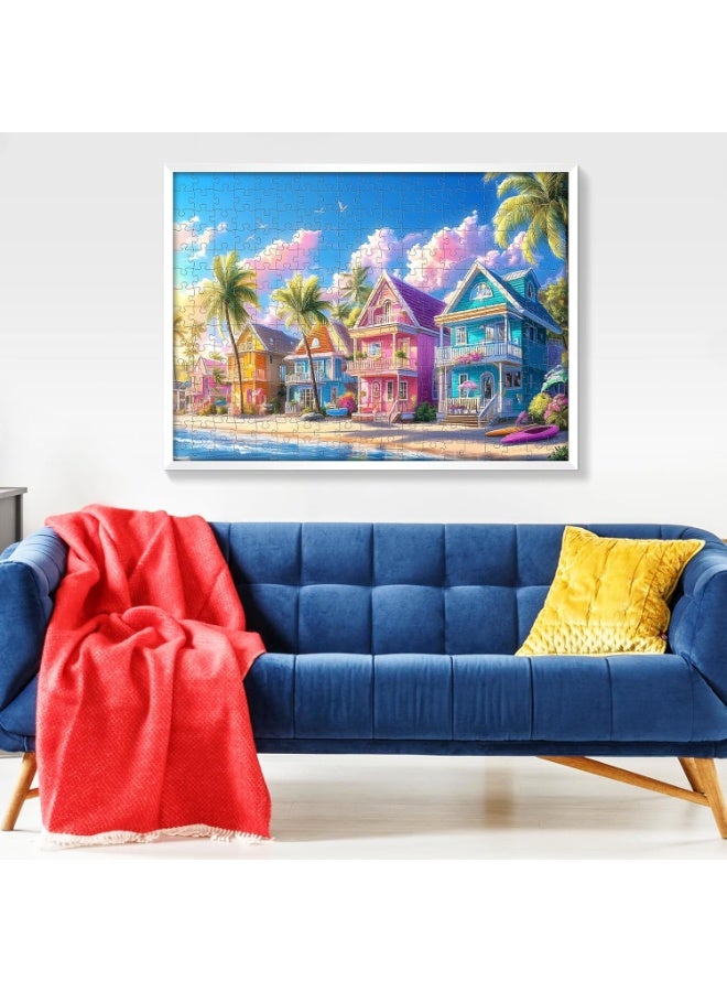 Colorful House Puzzle - 1000-piece oil painting style puzzle, suitable for adults, children, and the elderly, perfect birthday gift and home decoration! - Image 5