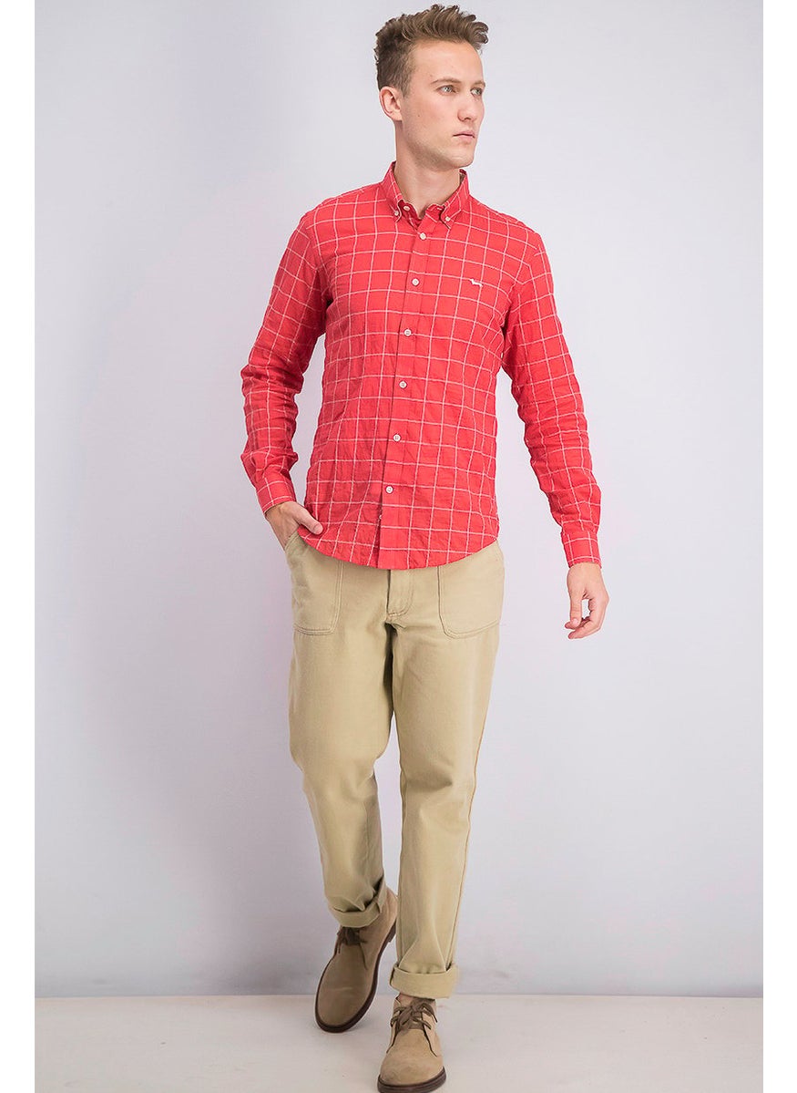 Harmont & Blaine Men Floral Narrow Fit Long Sleeve Shirt, Red  - Image 2