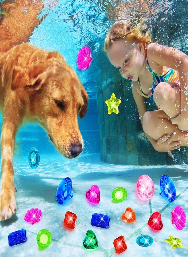 MARFOREVER 16 Pcs Pool Toys Diving Gems, 2 Extra Big 60 MM Pool Gems Colorful Large Diamond Pirate Treasure Chest Gemstones Swimming Throw Toys for Kids Boy Girl Summer Underwater Training Gift Games - Image 4