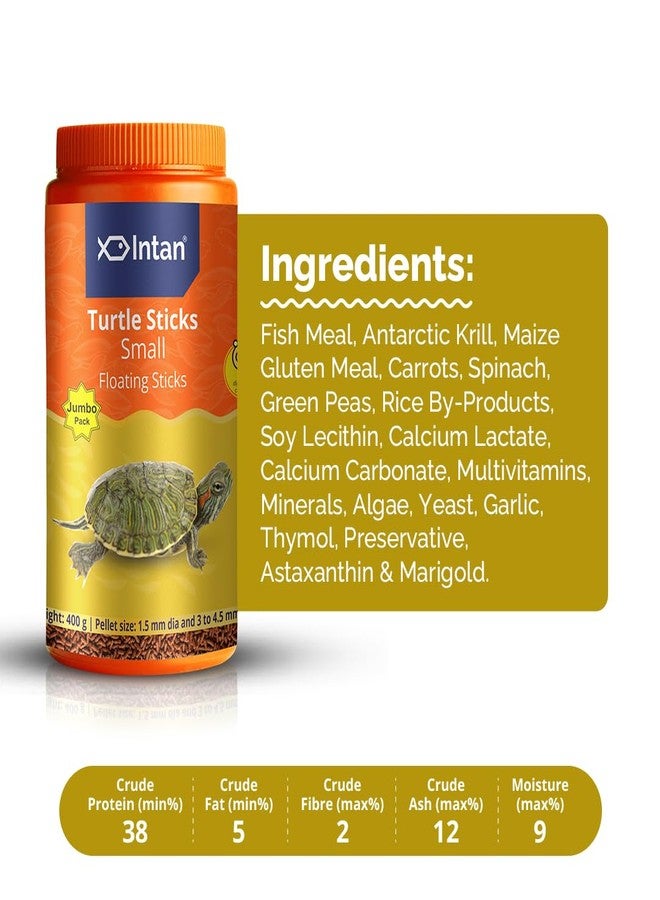 Intan Turtle Sticks (Small 1.5mm x 3-4.5mm Floating) | 400gm - Highly Nutritious Ornamental Fish Food for Turtles, Amphibians & Newts | Growel Feeds - Image 3