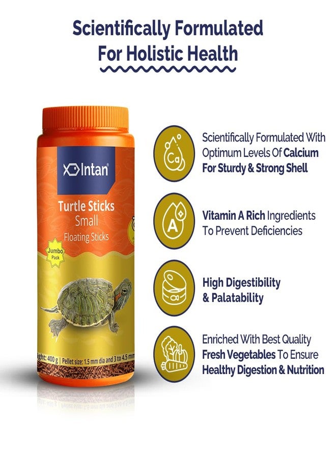 Intan Turtle Sticks (Small 1.5mm x 3-4.5mm Floating) | 400gm - Highly Nutritious Ornamental Fish Food for Turtles, Amphibians & Newts | Growel Feeds - Image 4