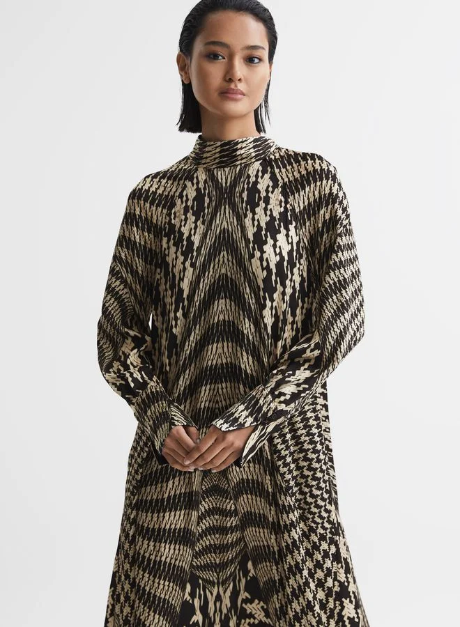 REISS Houndstooth Print Dress
