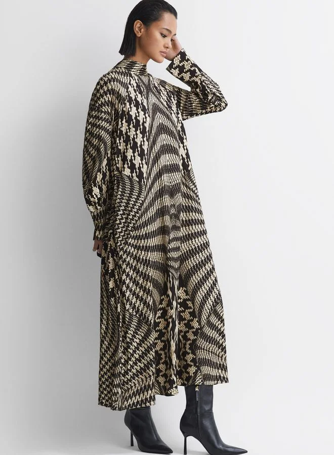 REISS Houndstooth Print Dress