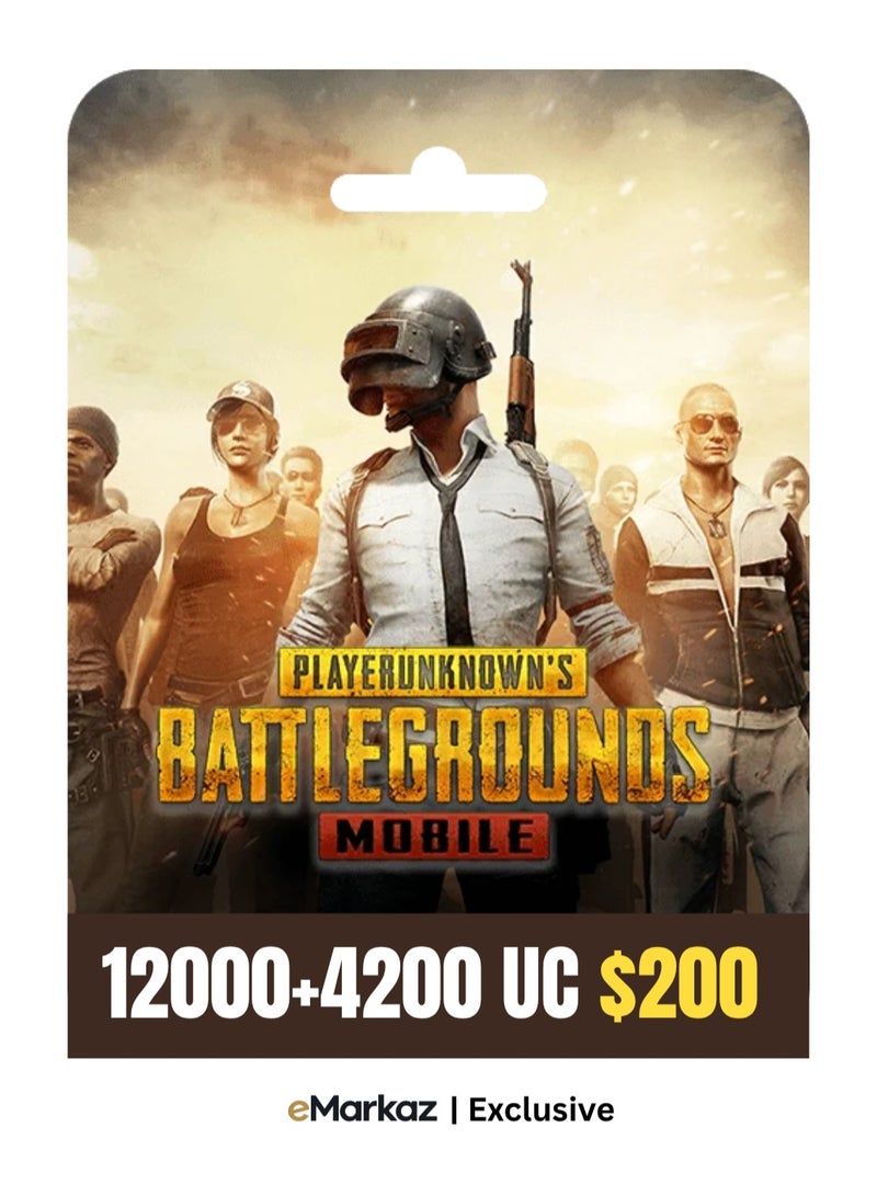كود رقمي 12000 + 4200 UC للعبة ببجي موبايل