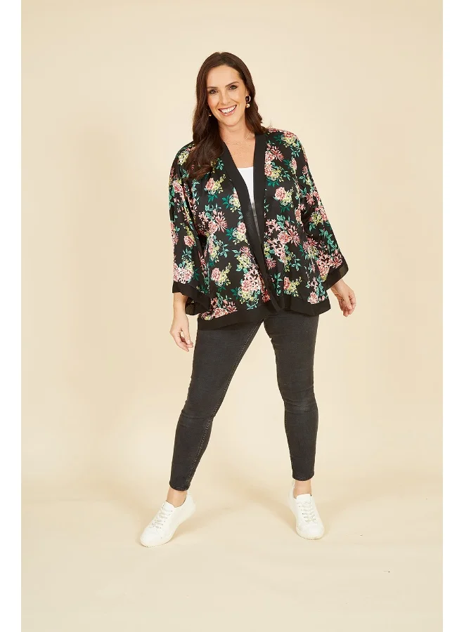 MELA LONDON Floral Satin Kimono