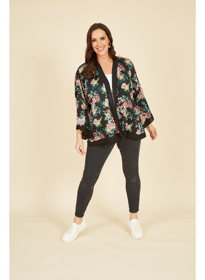MELA LONDON Floral Satin Kimono - Image 3