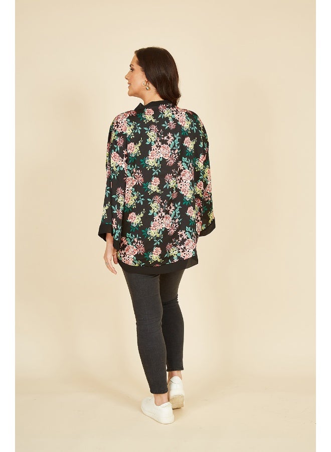MELA LONDON Floral Satin Kimono - Image 4