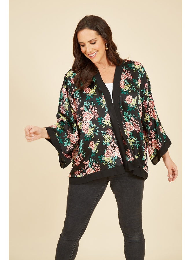 MELA LONDON Floral Satin Kimono - Image 1