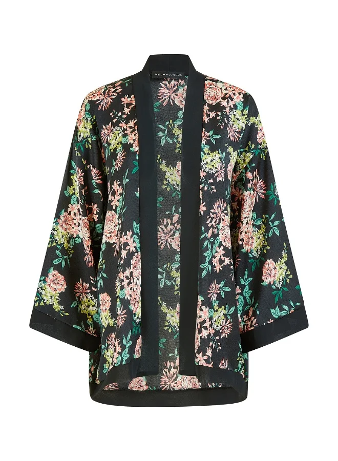 MELA LONDON Floral Satin Kimono