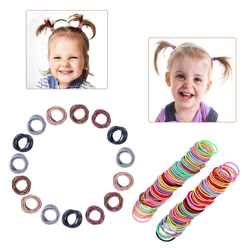 Hair Ties 100PCS Multicolor Nylon Elastic Hair Loop - High Elasticity Non-pulling Hair Rope for Girls Adults Home Barber Shop Use - Image 5