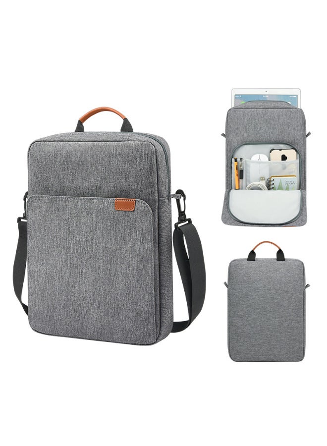 Crossbody Tablet Bag Waterproof Keyboard Large Capacity IPad Storage 13-inch Tablet Bag Storage Bag Portable-Color:Light Gray-Size:13inch - Image 1
