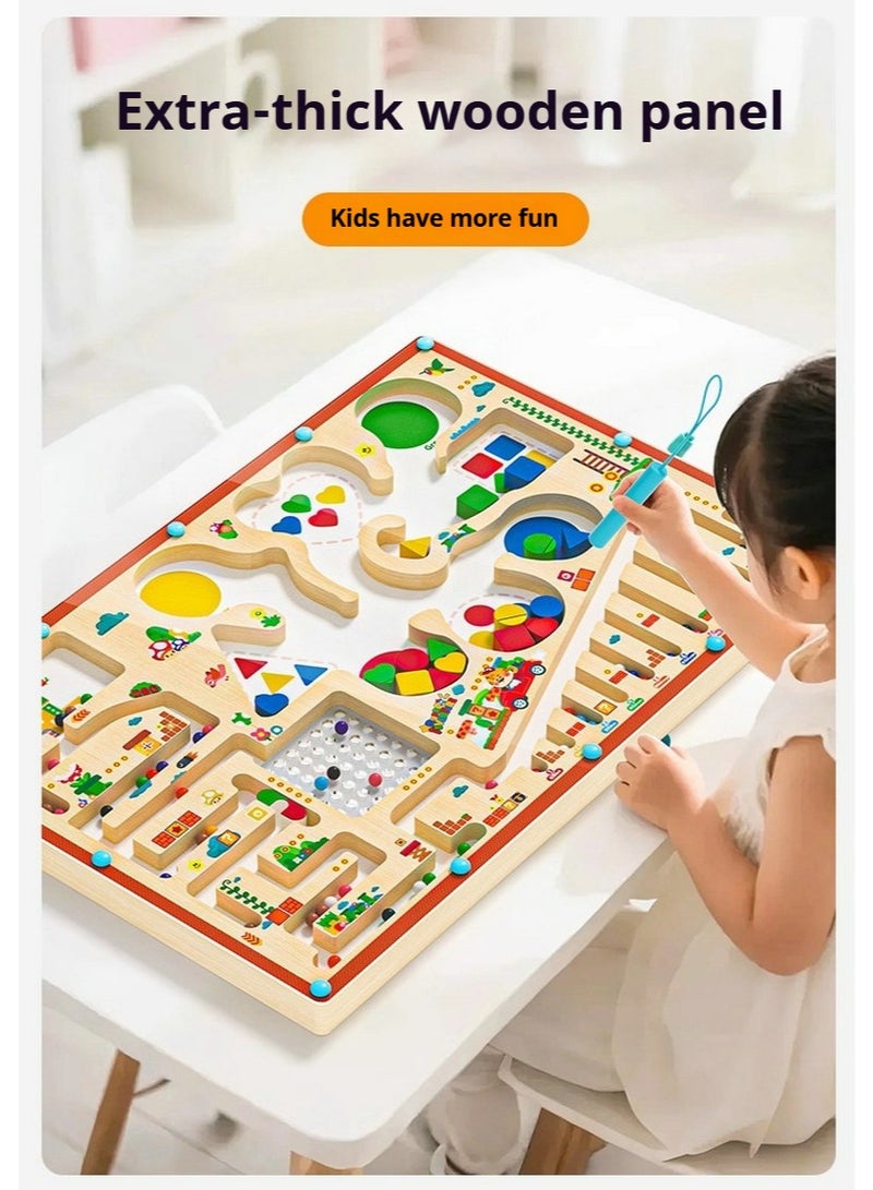 Children's magnetic maze, bead walking, concentration training, early education, shape matching puzzle, and educational toys - Image 3