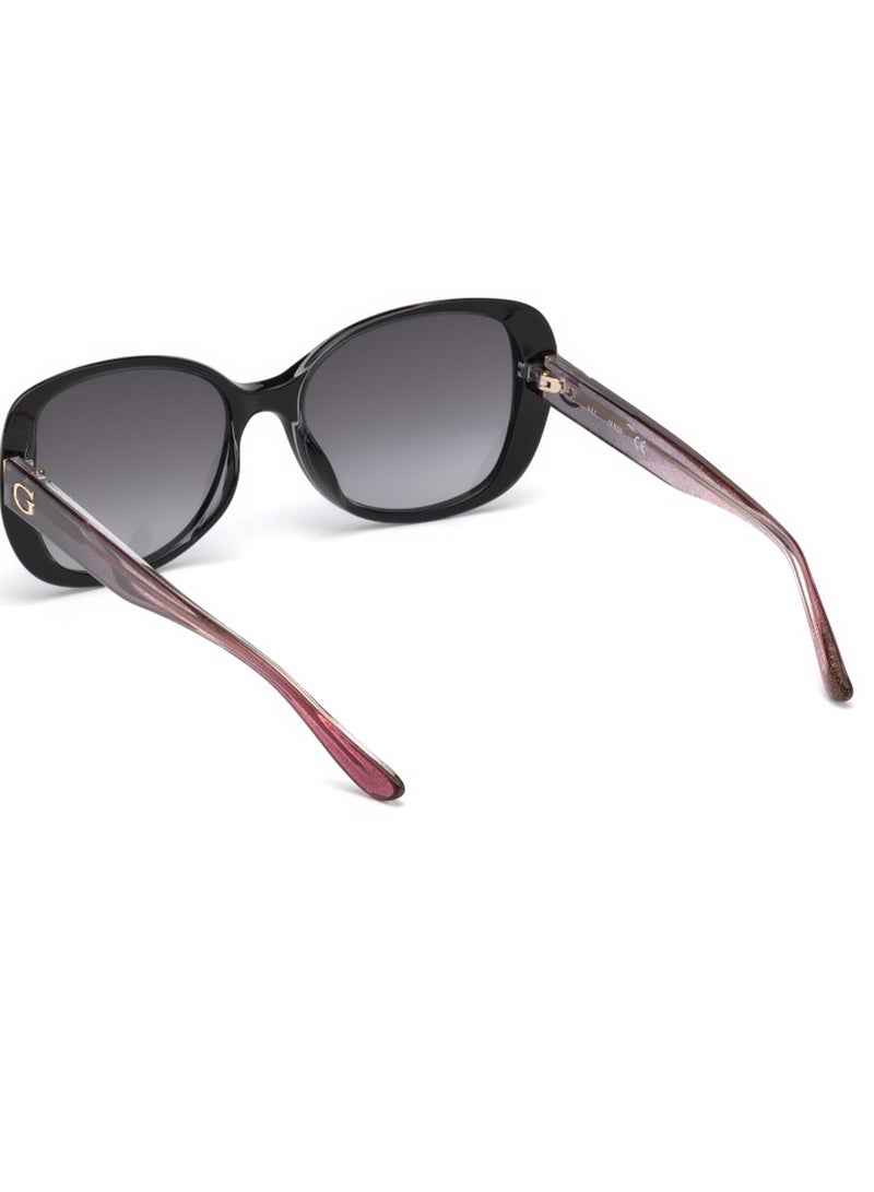 GUESS نظارة شمسية نسائية مربعة الشكل مع حماية من الأشعة فوق البنفسجية - GU755401B54 - مقاس العدسة: 54 مم - أسود لامع - Image 3