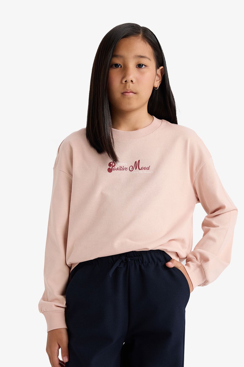 ديفاكتو سويت شيرت خفيف بناتي قصة مريحة بياقة مستديرة - Image 4