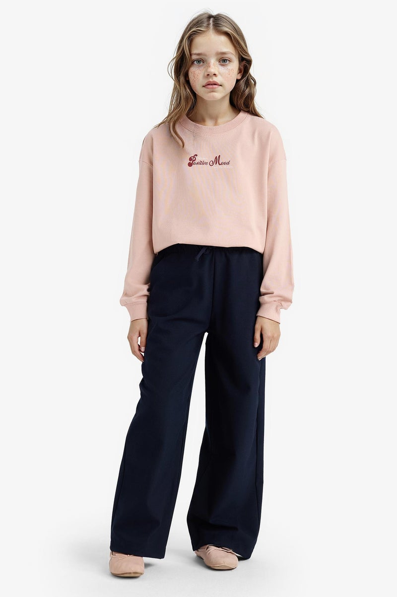 ديفاكتو سويت شيرت خفيف بناتي قصة مريحة بياقة مستديرة - Image 2