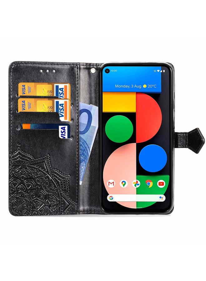 S-TOP Case For Google Pixel 4a 5G Halfway Mandala Embossing Pattern Horizontal Flip PU Leather Case with Card Slots & Holder & Wallet & Lanyard - Image 4