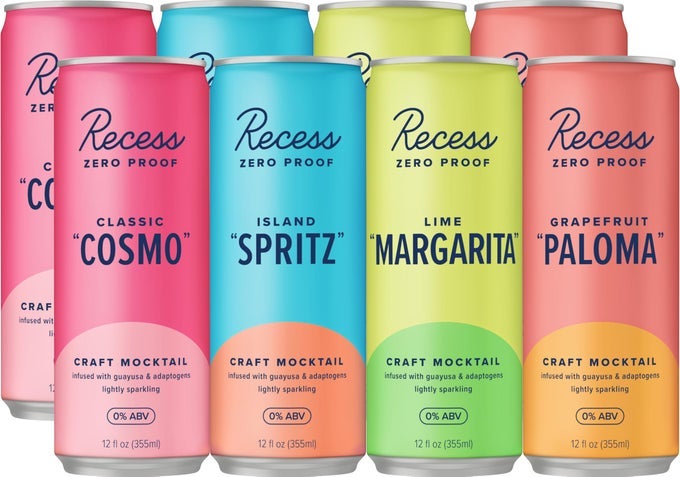 ZERO PROOF CRAFT MOCKTAILS ALCOHOL FREE DRINKS WITH ADAPTOGENS NONALCOHOLIC BEVERAGE REPLACEMENT MIXER CELEBRATION PARTY HAPPY HOUR SAMPLER 12OZ PACK OF 12