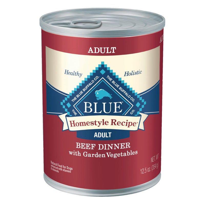 Blue Buffalo Homestyle Recipe Natural Adult Wet Dog Food, Beef 12.5-oz can (Pack of 12) - Image 1