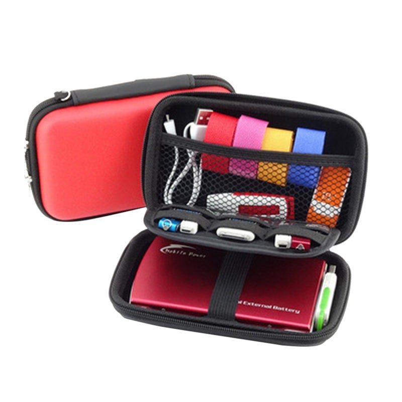 Waterproof Electronics Accessory Organizer Travel Portable Carrying Storage Bag （Red） - Image 1