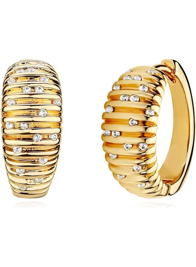 MEVECCOn Women Huggie Earrings Gold Hoop Sleeper 14K Gold Filled Small Simple Handmade Hypoallergenic Everyday Jewelry - Image 1