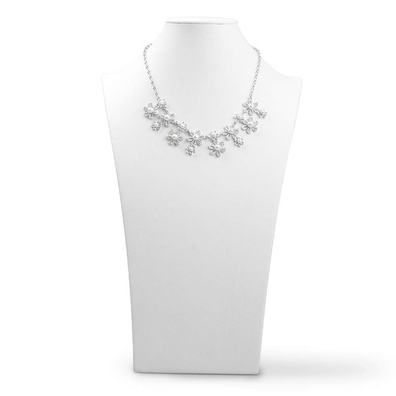 Oirlv White Leather Jewelry Bust Necklace Display Stand Trade Show Jewelry Holder (H:15.28") - Image 3
