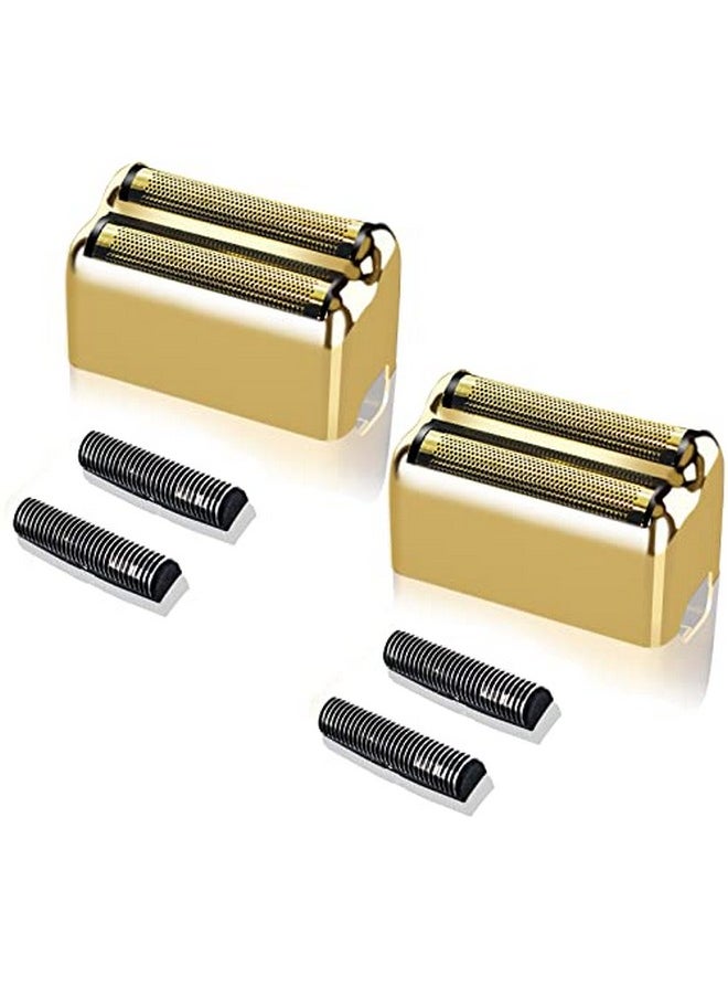 colorski - 2 Pack Replacement Foil And Cutters Compatible With Babylisspro Barberology Fxfs2 Shaver Metal Shaver Foil Replacement Heads Gold - Image 1